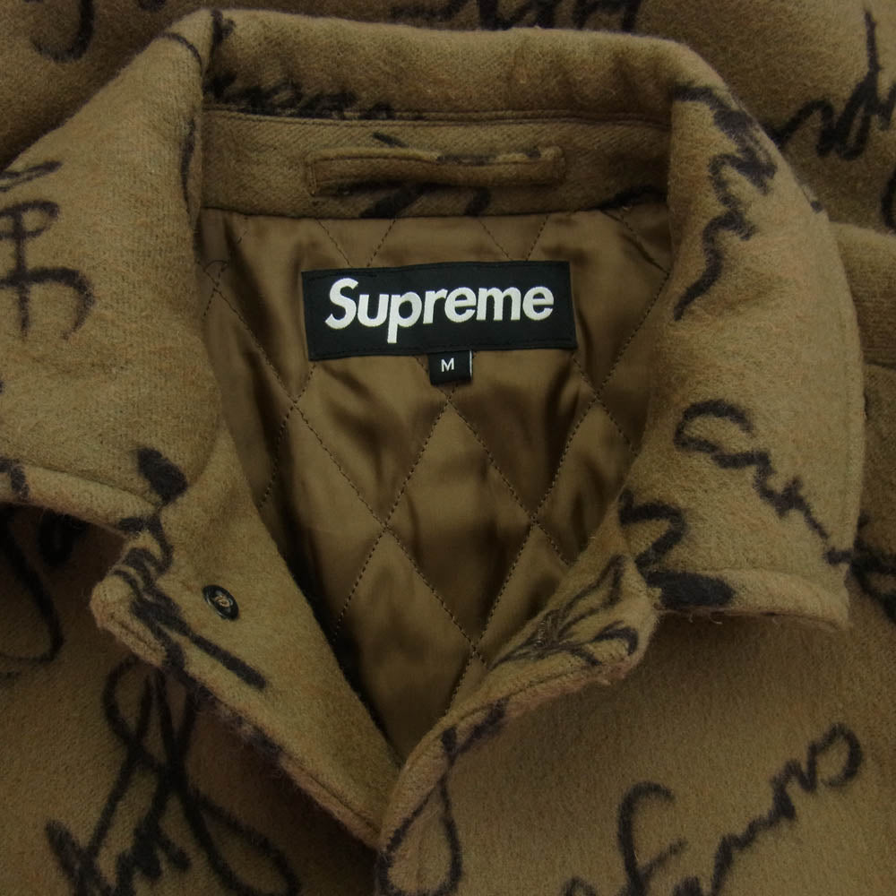 Supreme シュプリーム 20AW Script Logos Wool Overcoat スクリプトロゴ ウール オーバーオール ブラウン系 M【中古】
