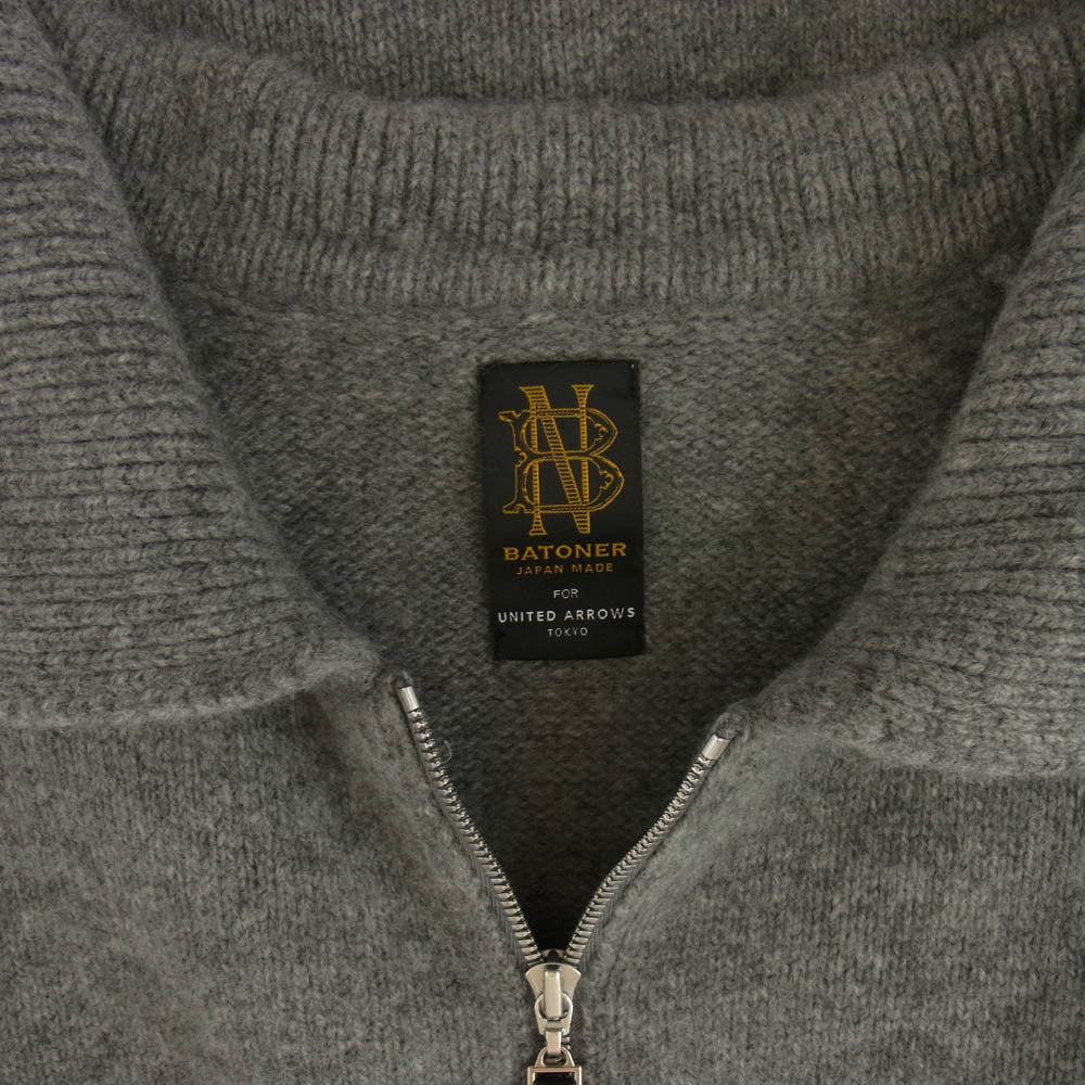 バトナー 23AW BN-23FM-085 UNITED ARROWS 別注 ジップ カーディガン グレー系 2【中古】