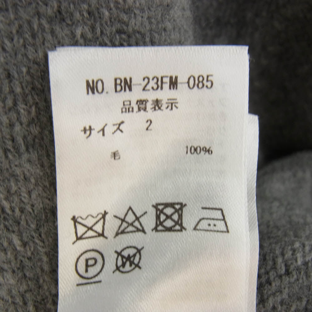 バトナー 23AW BN-23FM-085 UNITED ARROWS 別注 ジップ カーディガン グレー系 2【中古】