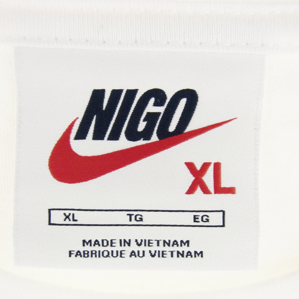 NIKE ナイキ FV5943-010 × NIGO ニゴー NRG SS Tee White フロントプリント Tシャツ 半袖カットソー ホワイト系 XL【極上美品】【中古】