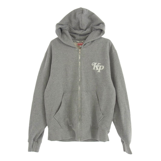KENZO ケンゾー FE55SW2104MG × Verdy ヴェルディー Full Zip Hoodie グラフィックロコプリント ジップパーカー フーディー グレー系 S【中古】