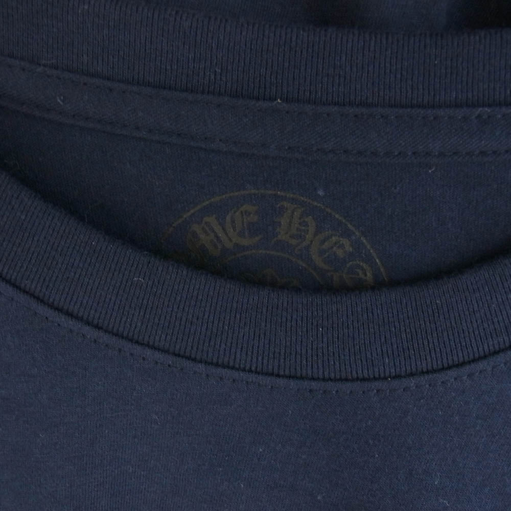 CHROME HEARTS クロムハーツ（原本無） バック ダガー アーム フローラルクロス プリント ロングスリーブTシャツ 長袖カットソー ネイビー系 XL【中古】