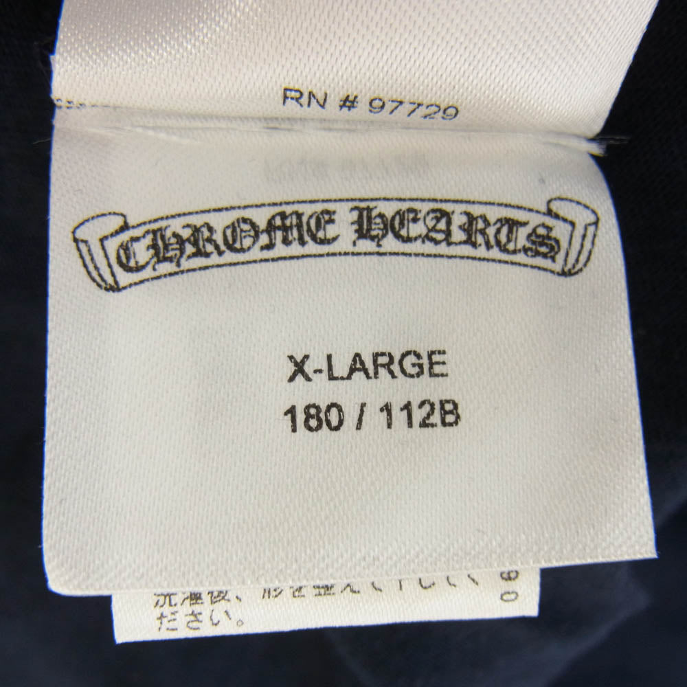 CHROME HEARTS クロムハーツ（原本無） バック ダガー アーム フローラルクロス プリント ロングスリーブTシャツ 長袖カットソー ネイビー系 XL【中古】