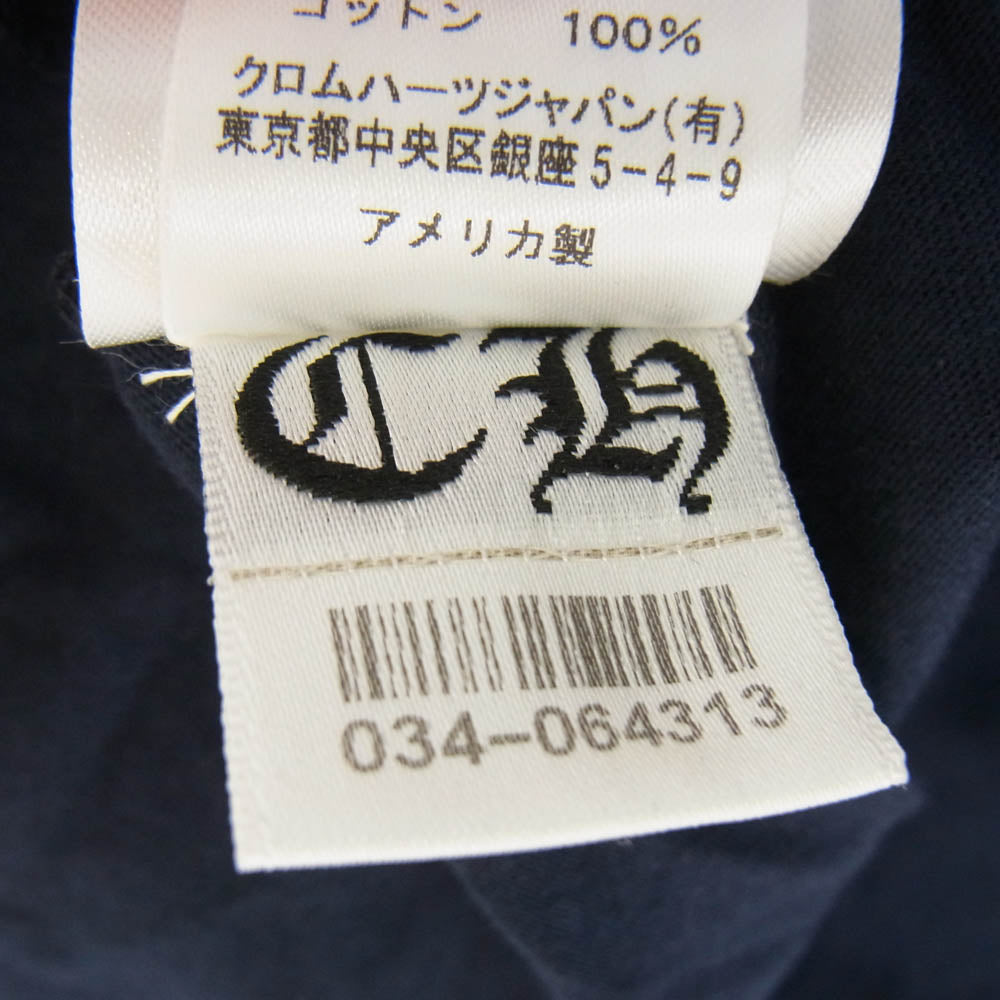 CHROME HEARTS クロムハーツ（原本無） バック ダガー アーム フローラルクロス プリント ロングスリーブTシャツ 長袖カットソー ネイビー系 XL【中古】