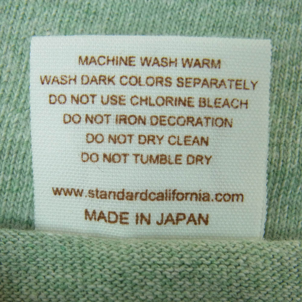 STANDARD CALIFORNIA スタンダードカリフォルニア SD 88/12 Vintage Wash Pocket Tee ビンテージ ウォッシュ ポケット 半袖 Tシャツ ライトグリーン系 L【中古】