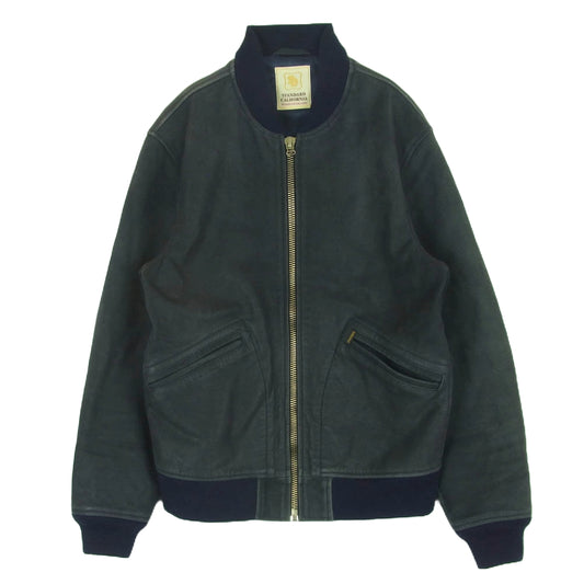 STANDARD CALIFORNIA スタンダードカリフォルニア SD Nubuck Leather Jacket ヌバック レザー ジャケット ネイビー ネイビー系 M【中古】