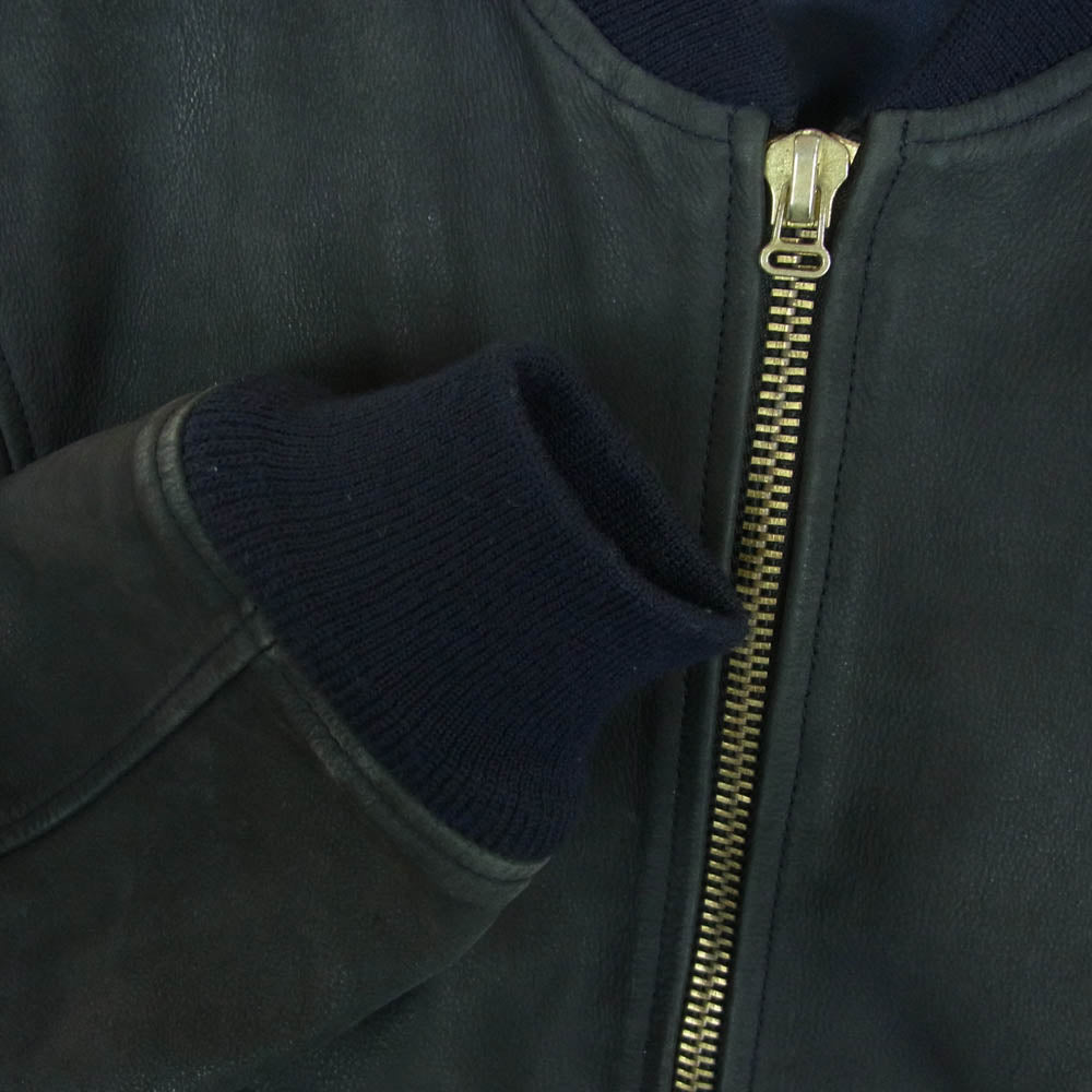 STANDARD CALIFORNIA スタンダードカリフォルニア SD Nubuck Leather Jacket ヌバック レザー ジャケット ネイビー ネイビー系 M【中古】