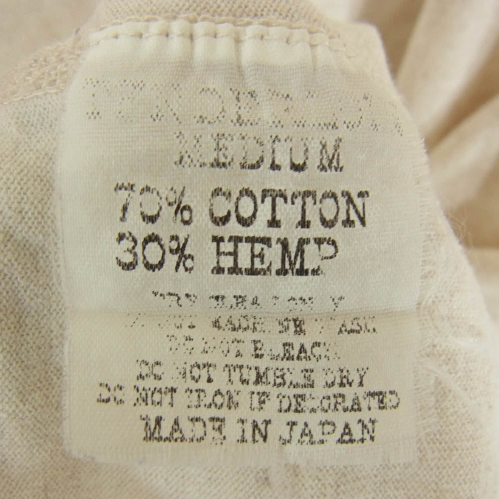 TENDERLOIN テンダーロイン T-HEMP リネン混 ロングスリーブカットソー 長袖 オフホワイト系 M【中古】