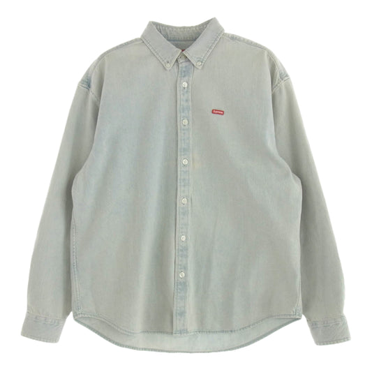 Supreme シュプリーム 23SS Small Box Shirt Denim スモール ボックス ロゴ デニム シャツ インディゴ ライトブルー系【中古】