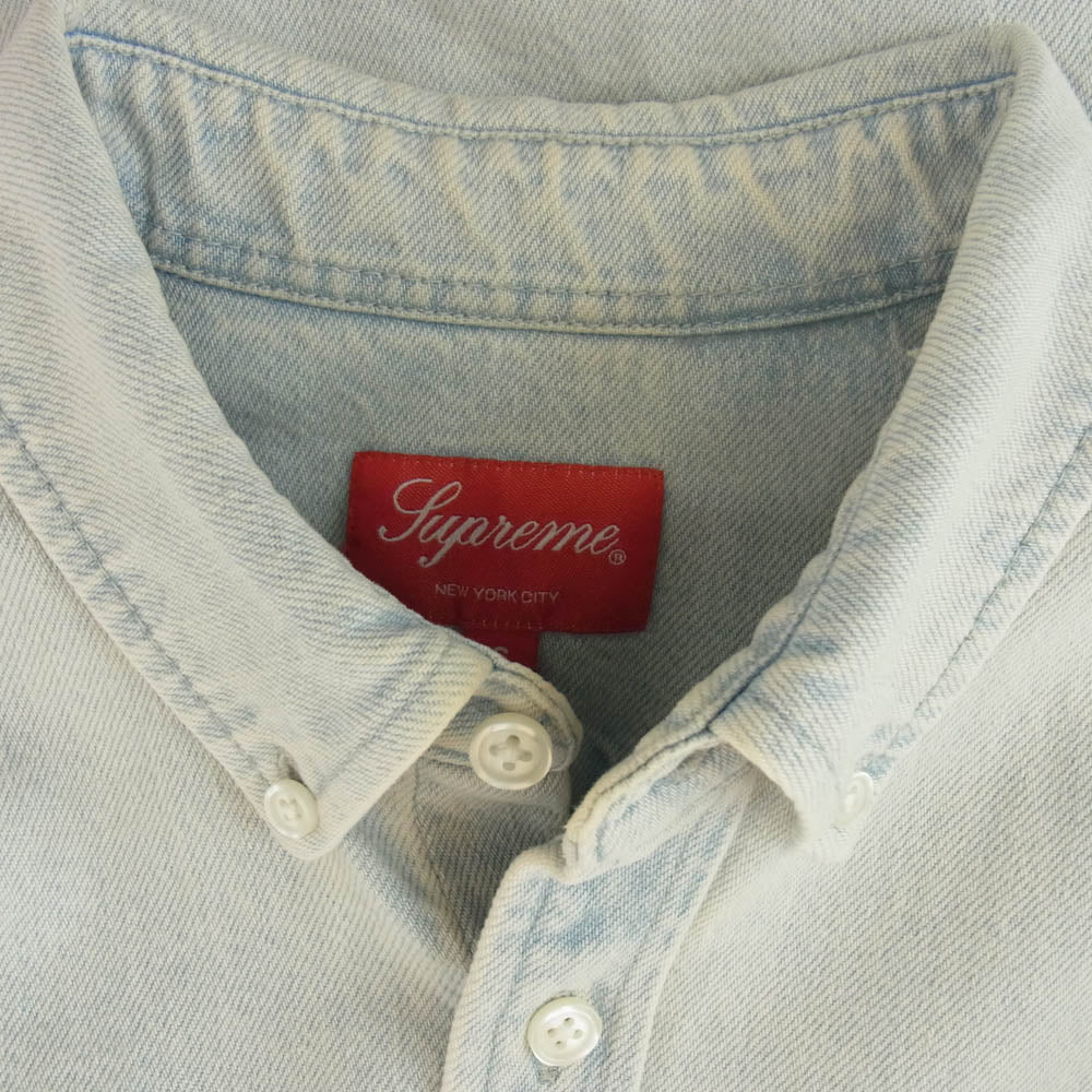 Supreme シュプリーム 23SS Small Box Shirt Denim スモール ボックス ロゴ デニム シャツ インディゴ ライトブルー系【中古】