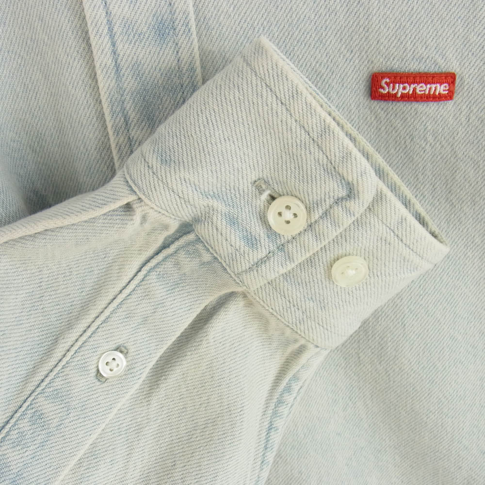 Supreme シュプリーム 23SS Small Box Shirt Denim スモール ボックス ロゴ デニム シャツ インディゴ ライトブルー系【中古】