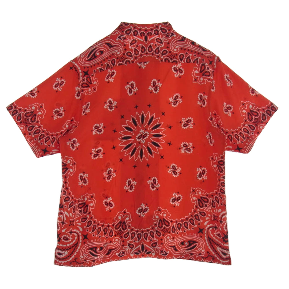 Supreme シュプリーム 21SS Bandana Silk S/S Shirt Red バンダナ シルク 半袖 シャツ レッド系 M【中古】