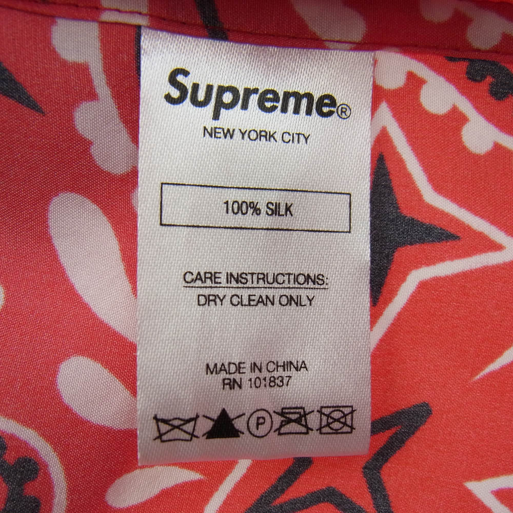 Supreme シュプリーム 21SS Bandana Silk S/S Shirt Red バンダナ シルク 半袖 シャツ レッド系 M【中古】