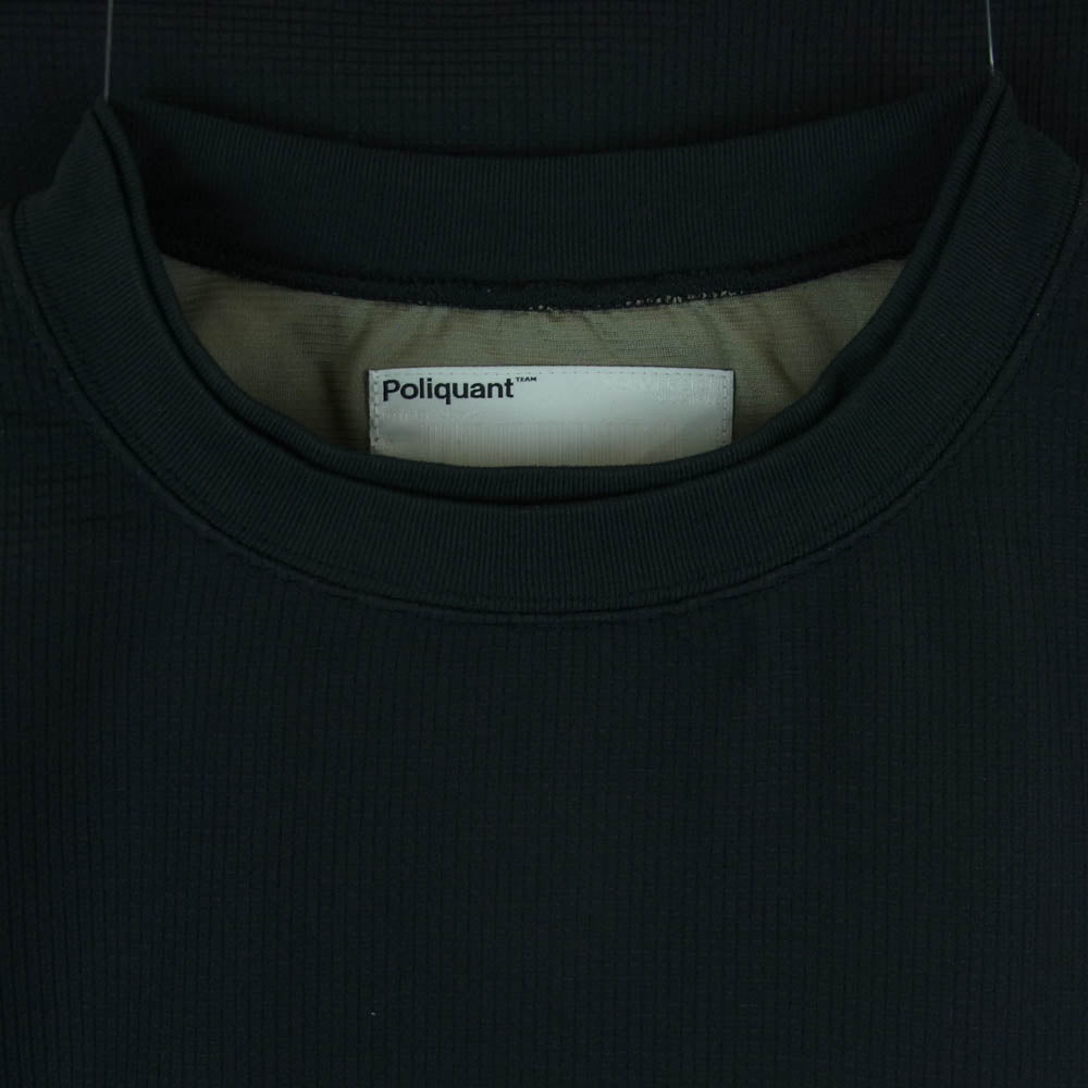 ポリクアント 2401022 THE FUNCTIONAL LAYERED S/S TEE レイヤード メッシュ切替 Tシャツ 半袖 カットソー ブラック系 2【新古品】【未使用】【中古】