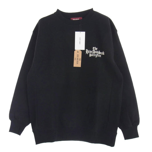 HideandSeek ハイドアンドシーク HC-010624 The H&S Sweat Shirt バックプリント スウェット ブラック系 L【新古品】【未使用】【中古】