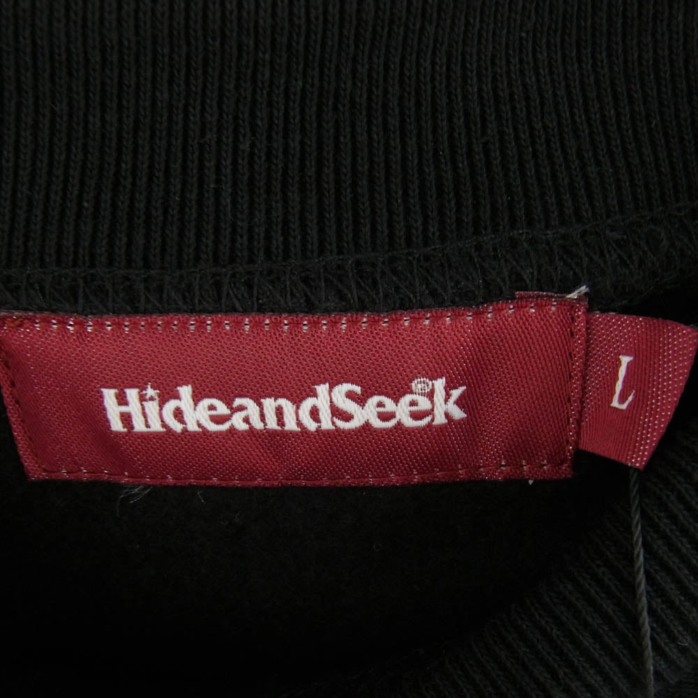 HideandSeek ハイドアンドシーク HC-010624 The H&S Sweat Shirt バックプリント スウェット ブラック系 L【新古品】【未使用】【中古】