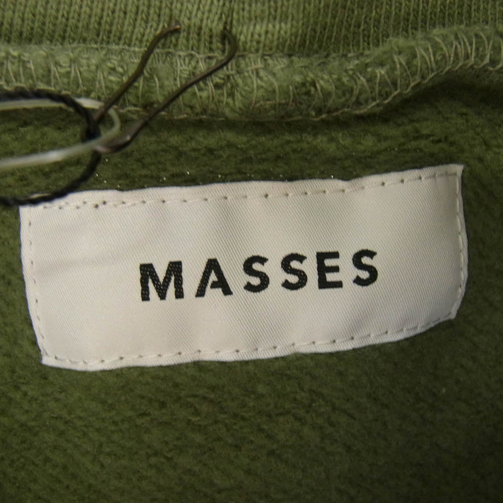 MASSES マシス 25SS 25SS_MSS_002 SWEAT HOODED METAL BLACK プロントプリント プルオーバーパーカー オリーブ L【新古品】【未使用】【中古】