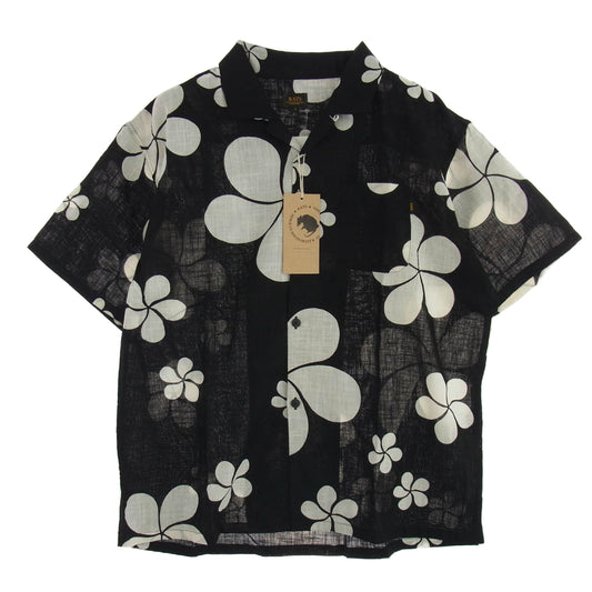 RATS ラッツ 24'RS-0508 FLOWER ALOHA S/S SHIRT フラワーデザイン アロハシャツ 半袖 ブラック系 L【新古品】【未使用】【中古】