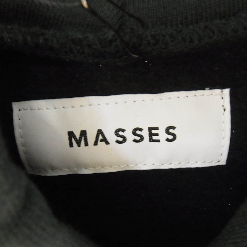 MASSES マシス 24AW 24AW_MSS_097 SWEAT HOODED FREEDOM WASH HEATHER プロントプリント プルオーバーパーカー ブラック系 M【新古品】【未使用】【中古】