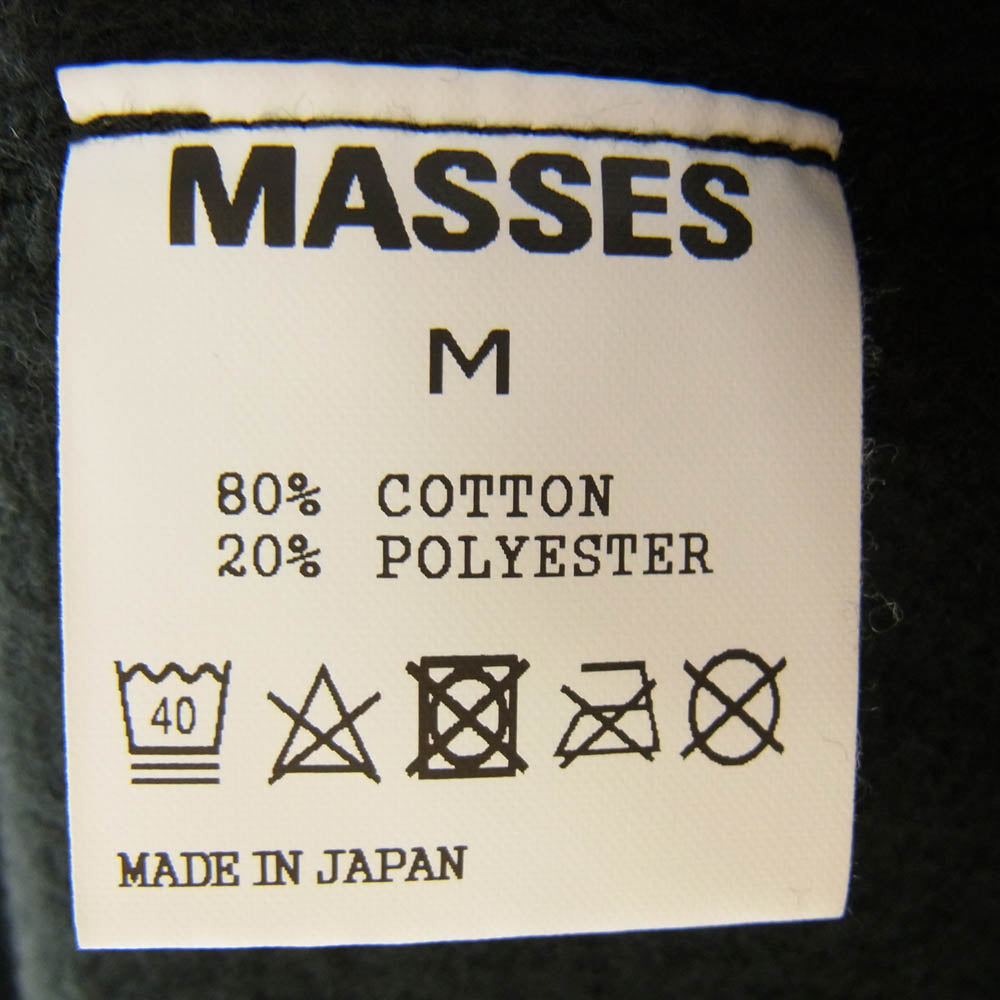MASSES マシス 24AW 24AW_MSS_097 SWEAT HOODED FREEDOM WASH HEATHER プロントプリント プルオーバーパーカー ブラック系 M【新古品】【未使用】【中古】