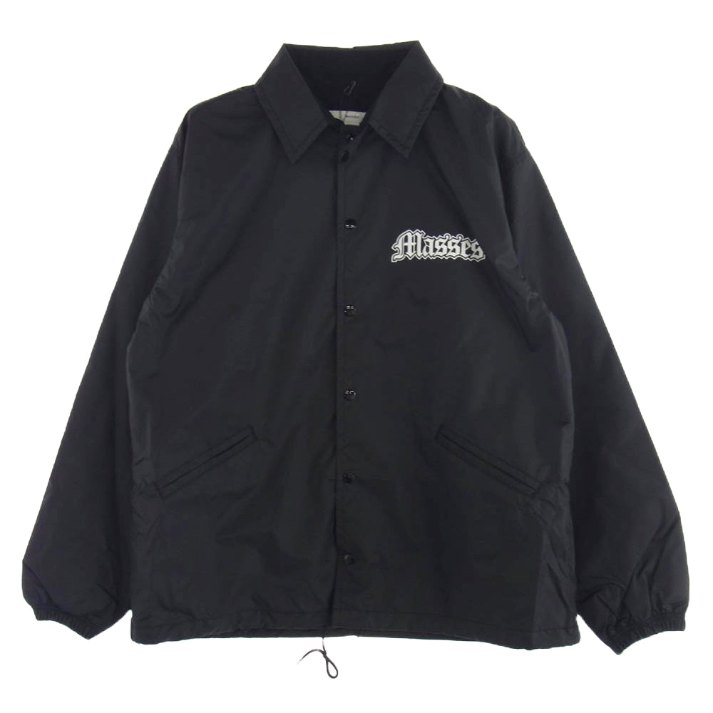 MASSES マシス 24AW 24AW_MSS_114 NYLON JKT CROW BLACK スカル バックプリント ナイロン コーチジャケット ブラック系 L【新古品】【未使用】【中古】