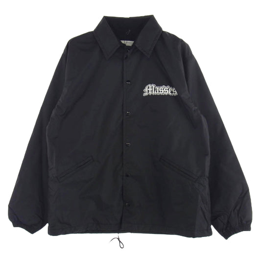 MASSES マシス 24AW 24AW_MSS_114 NYLON JKT CROW BLACK スカル バックプリント ナイロン コーチジャケット ブラック系 L【新古品】【未使用】【中古】