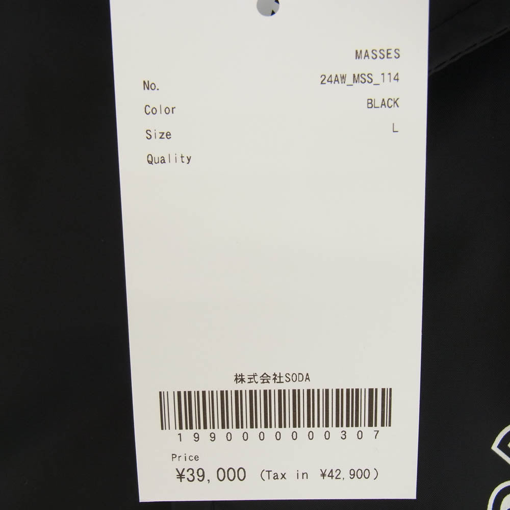 MASSES マシス 24AW 24AW_MSS_114 NYLON JKT CROW BLACK スカル バック