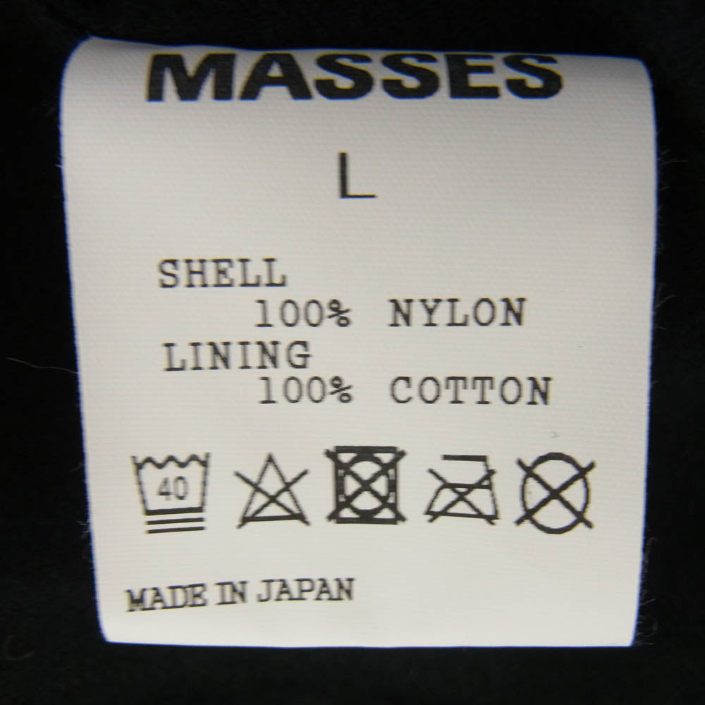 MASSES マシス 24AW 24AW_MSS_114 NYLON JKT CROW BLACK スカル バックプリント ナイロン コーチジャケット ブラック系 L【新古品】【未使用】【中古】