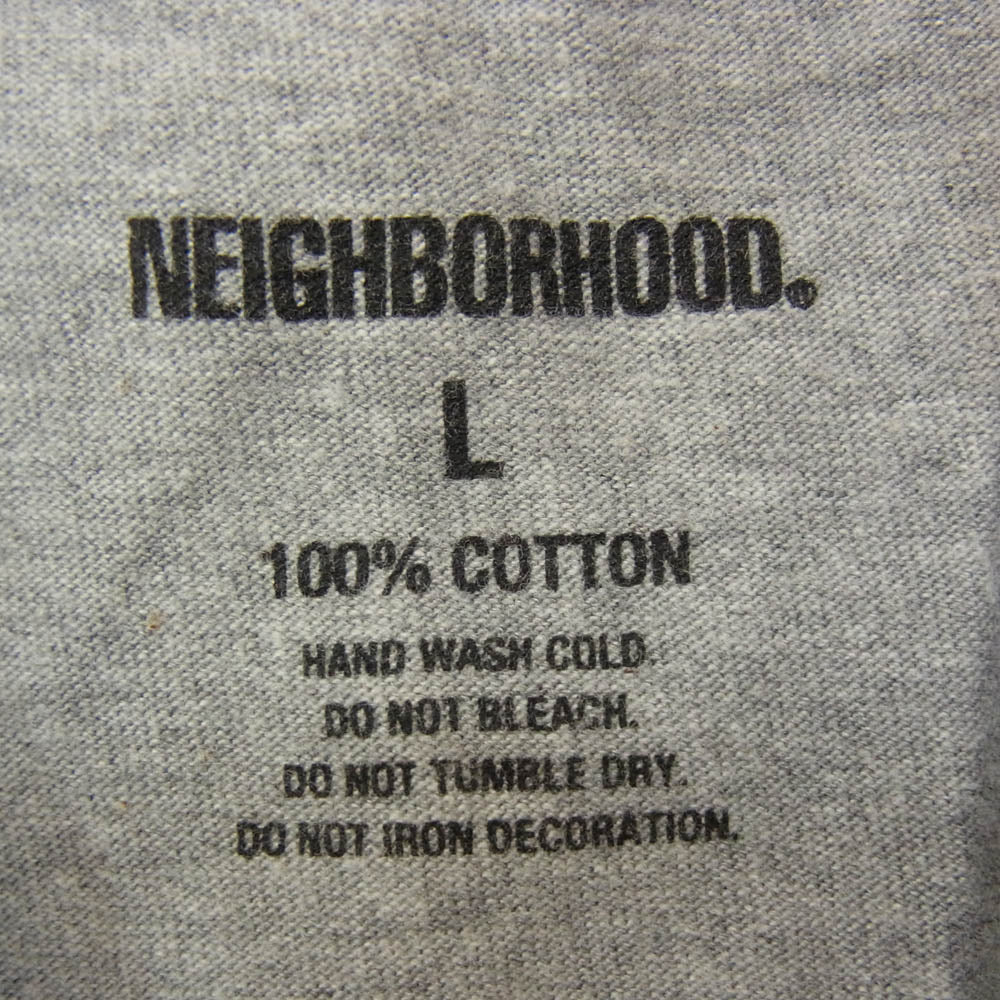 NEIGHBORHOOD ネイバーフッド 22AW 222PCNH-LT01 NH TEE-1 LS.CO ロゴプリント 長袖 Tシャツ ロンT カットソー グレー系 L【中古】