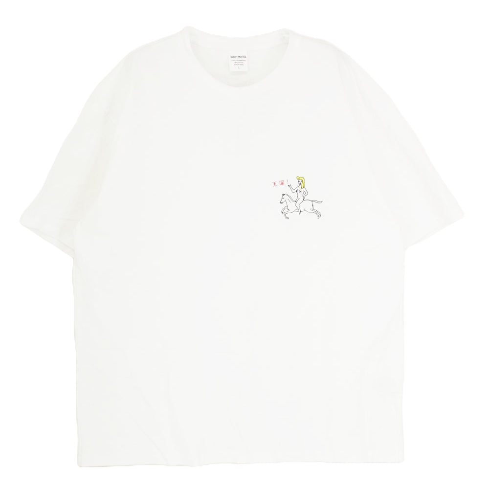 WACKO MARIA ワコマリア 24SSE-WMT-WT02 WASHED HEAVY WEIGHT CREW NECK T-SHIRT  刺繍 半袖 Tシャツ ホワイト系 L【中古】