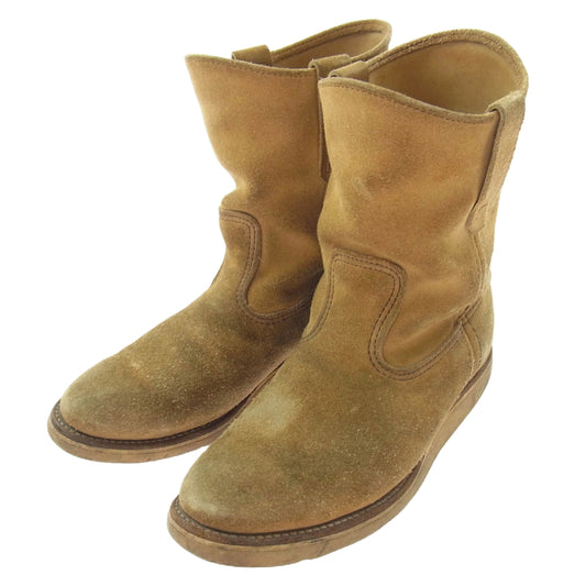RED WING レッドウィング 8168 90's プリント羽タグ PECOS ペコスブーツ スエード ライトブラウン系 7【中古】