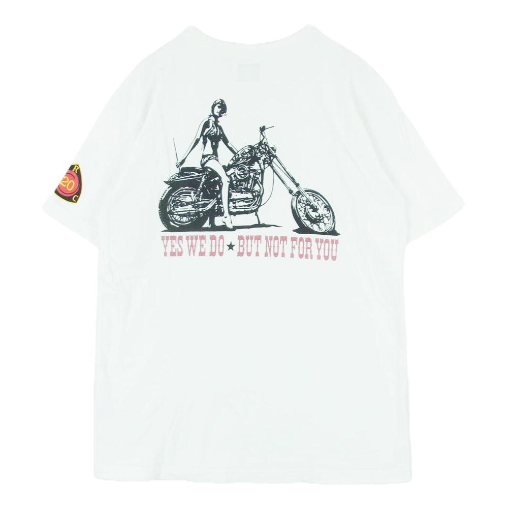 WESTRIDE ウエストライド YES WE GO BUT NOT FOR YOU ハーレー バイカー 半袖 Tシャツ ホワイト系 40【中古】