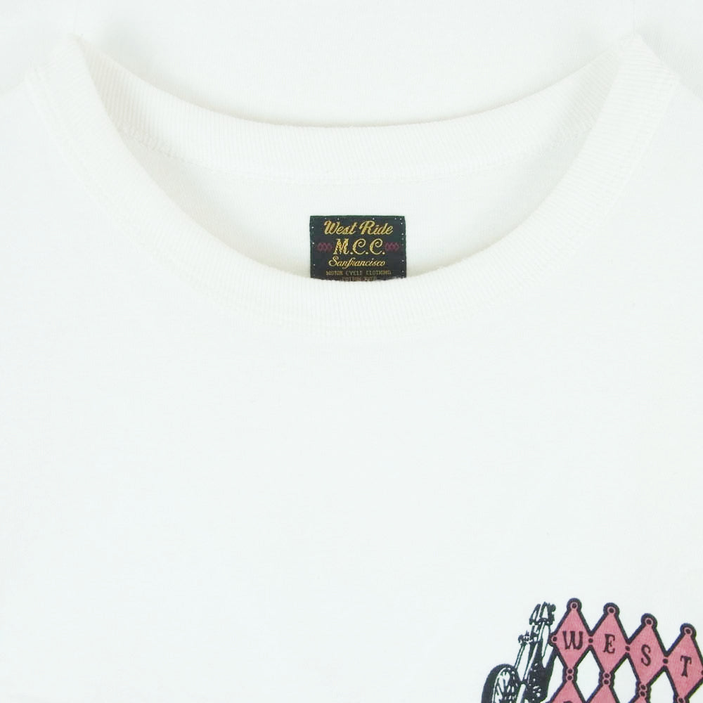 WESTRIDE ウエストライド YES WE GO BUT NOT FOR YOU ハーレー バイカー 半袖 Tシャツ ホワイト系 40【中古】