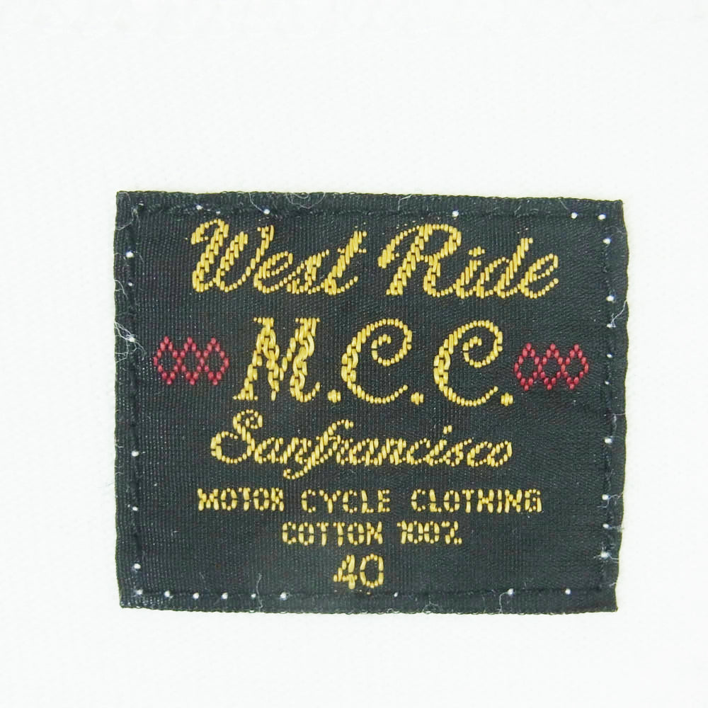 WESTRIDE ウエストライド YES WE GO BUT NOT FOR YOU ハーレー バイカー 半袖 Tシャツ ホワイト系 40【中古】