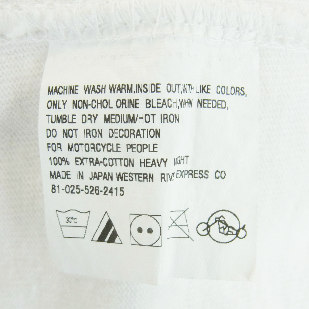 WESTRIDE ウエストライド YES WE GO BUT NOT FOR YOU ハーレー バイカー 半袖 Tシャツ ホワイト系 40【中古】