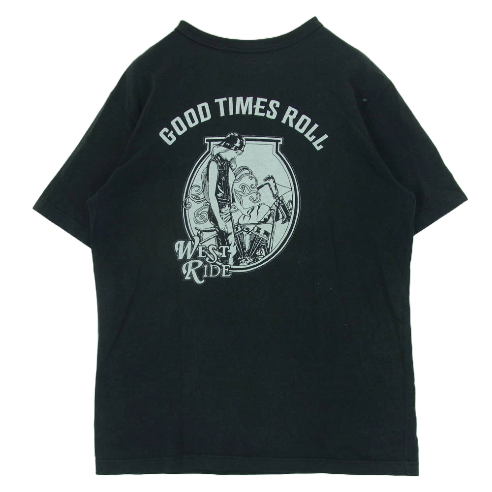 WESTRIDE ウエストライド GOOD TIMES ROLL TEE 半袖 Tシャツ ブラック系 40【中古】