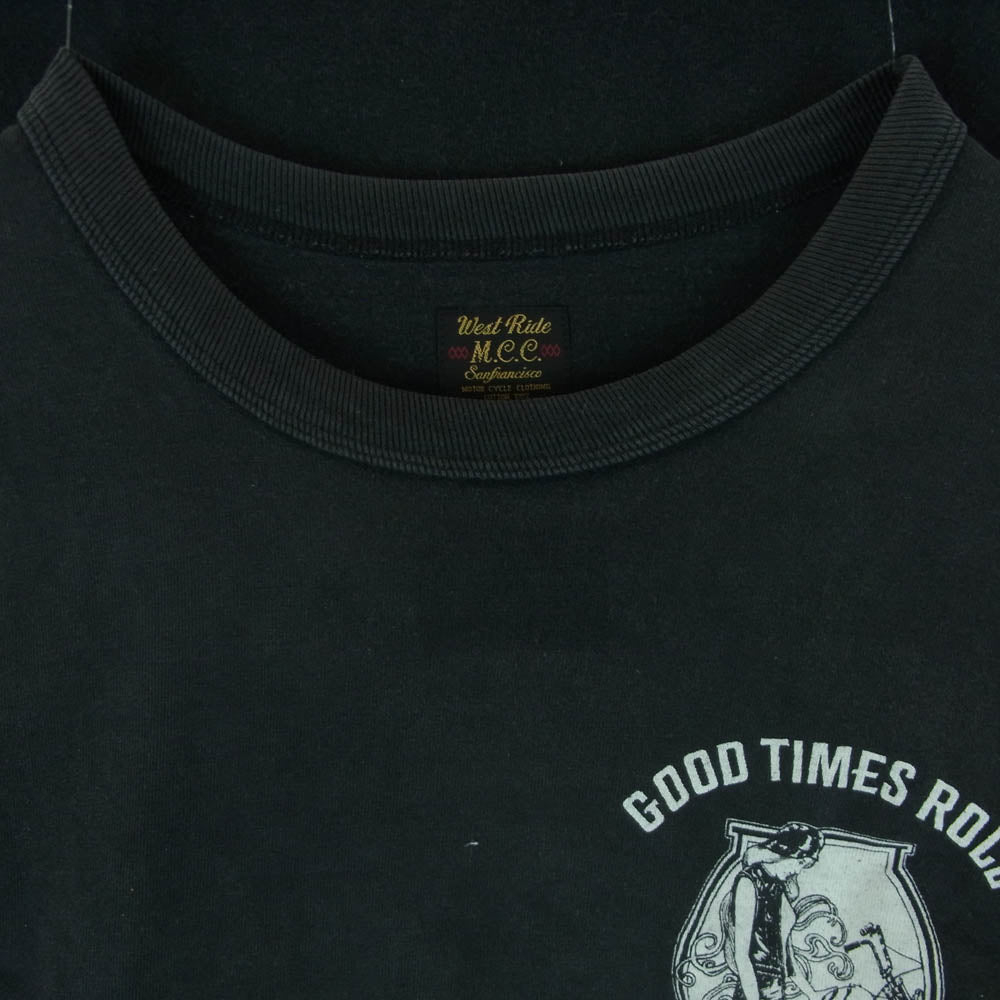 WESTRIDE ウエストライド GOOD TIMES ROLL TEE 半袖 Tシャツ ブラック系 40【中古】
