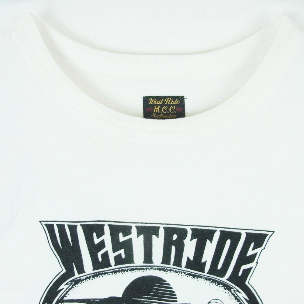 WESTRIDE ウエストライド ONE MORE FROM THE ROAD フロントプリント Tシャツ 半袖 カットソー ホワイト系 38【中古】