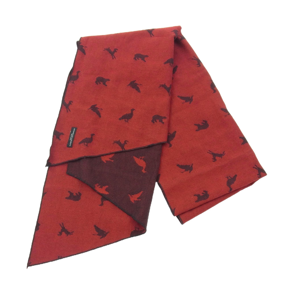 Engineered Garments エンジニアードガーメンツ GAME ANIMAL JACQUARD ゲーム アニマル ジャガード ストール エンジ系 レッド系【中古】