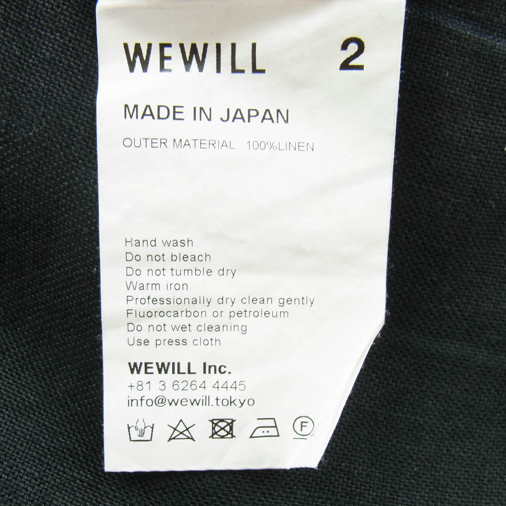 WEWILL ウィーウィル W-008-6005 スラックス リネン パンツ ブラック系 2【中古】