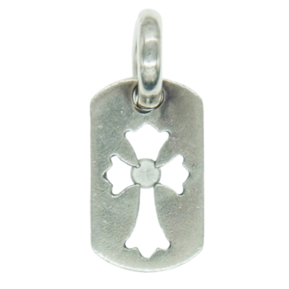 CHROME HEARTS クロムハーツ（原本無） DT SM CO CRS 1DIA スモール カットアウト クロス ドッグタグ 1ダイヤ チャーム シルバー ペンダントトップ シルバー系【中古】