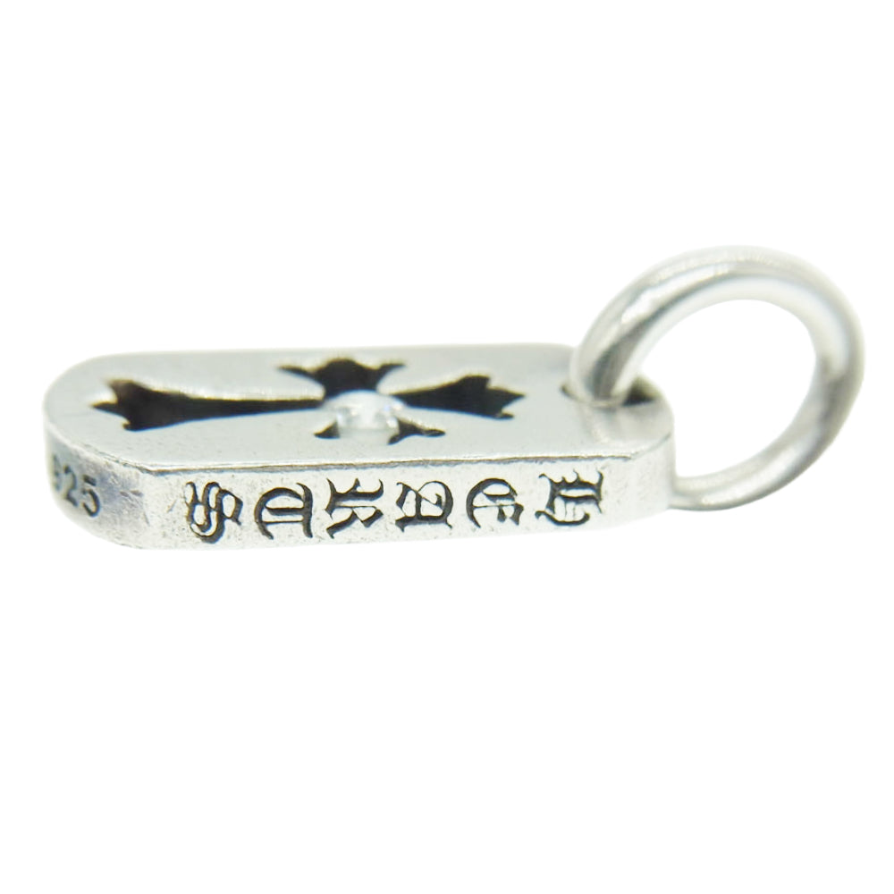 CHROME HEARTS クロムハーツ（原本無） DT SM CO CRS 1DIA スモール カットアウト クロス ドッグタグ 1ダイヤ チャーム シルバー ペンダントトップ シルバー系【中古】