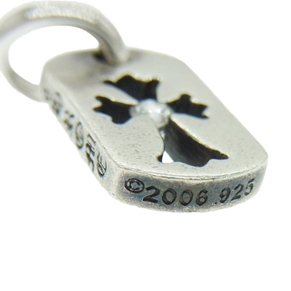 CHROME HEARTS クロムハーツ（原本無） DT SM CO CRS 1DIA スモール カットアウト クロス ドッグタグ 1ダイヤ チャーム シルバー ペンダントトップ シルバー系【中古】