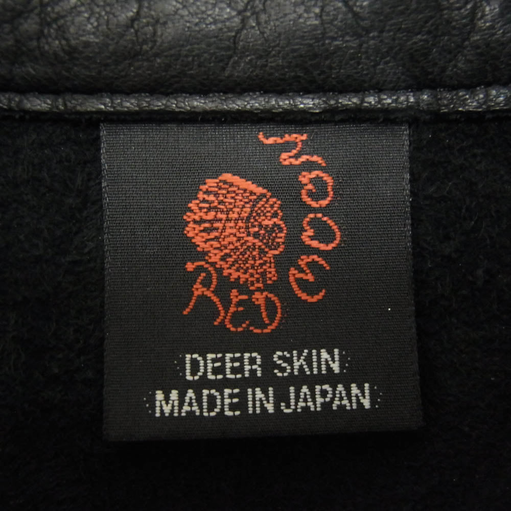 REDMOON レッドムーン DEERSKIN LEATHER SHIRT 鹿革 ディアスキン レザー シャツ ブラック系 S【中古】