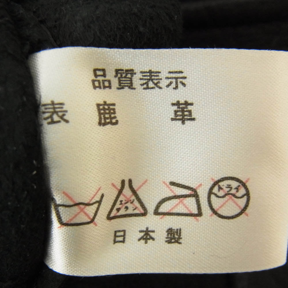 REDMOON レッドムーン DEERSKIN LEATHER SHIRT 鹿革 ディアスキン レザー シャツ ブラック系 S【中古】