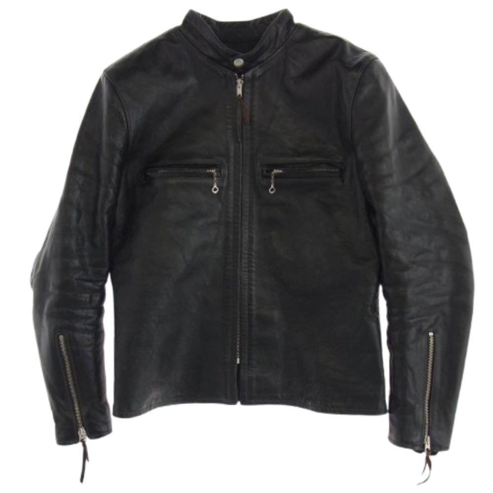 The REAL McCOY'S ザリアルマッコイズ BJ19110 BUCO ブコ J-100 JACKET ホースハイド レザー シングル ライダース ジャケット ブラック系 36【中古】