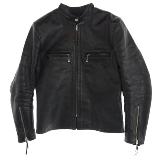 The REAL McCOY'S ザリアルマッコイズ BJ19110 BUCO ブコ J-100 JACKET ホースハイド レザー シングル ライダース ジャケット ブラック系 36【中古】