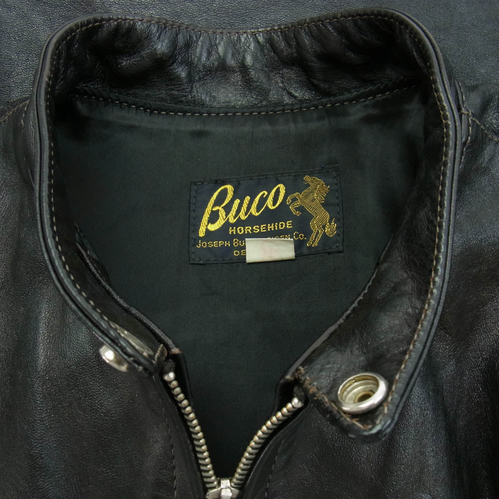 The REAL McCOY'S ザリアルマッコイズ BJ19110 BUCO ブコ J-100 JACKET ホースハイド レザー シングル ライダース ジャケット ブラック系 36【中古】