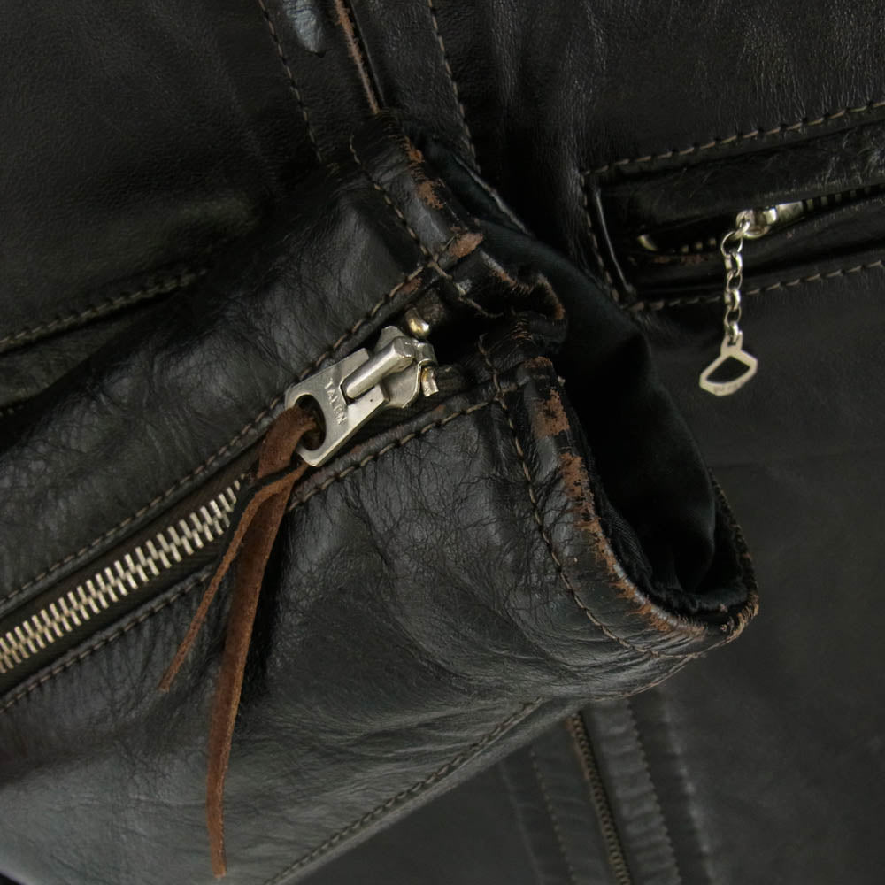 The REAL McCOY'S ザリアルマッコイズ BJ19110 BUCO ブコ J-100 JACKET ホースハイド レザー シングル ライダース ジャケット ブラック系 36【中古】