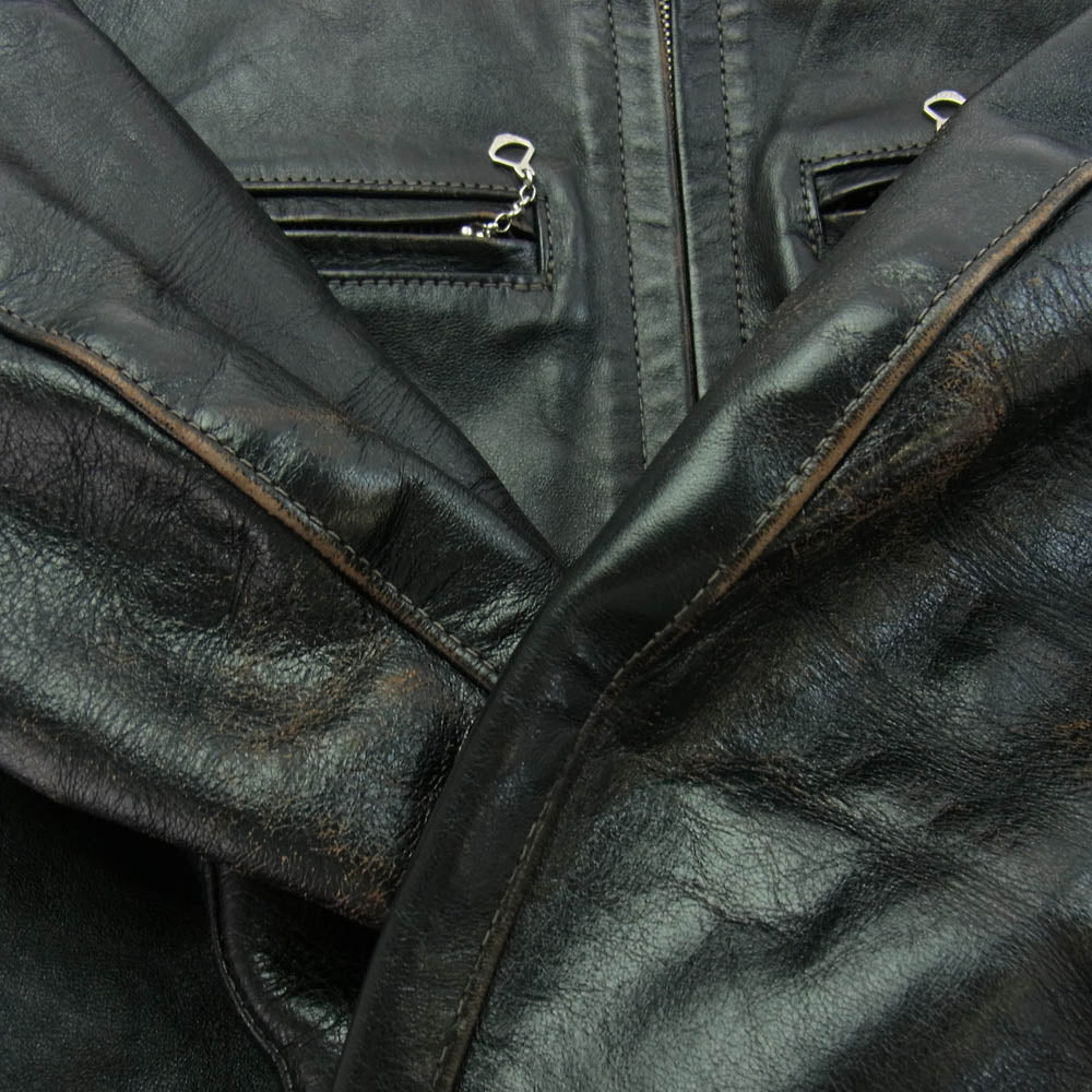 The REAL McCOY'S ザリアルマッコイズ BJ19110 BUCO ブコ J-100 JACKET ホースハイド レザー シングル ライダース ジャケット ブラック系 36【中古】